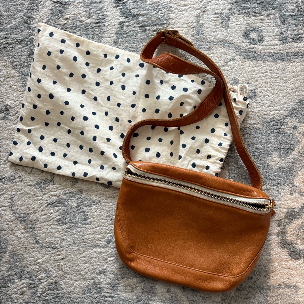 Clare V V. Small Belt Bag Fanny Tan Leather Crossbody Bag